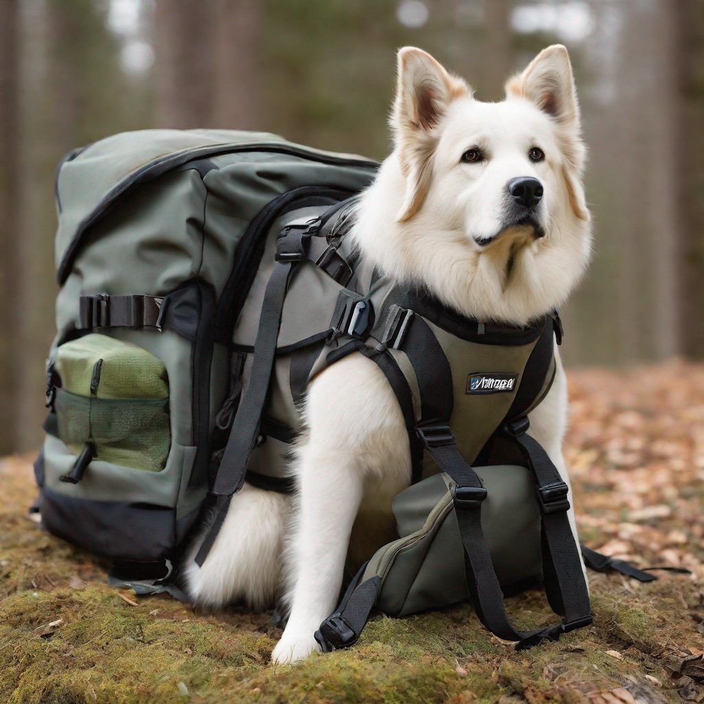 Chien porté dans un sac à dos