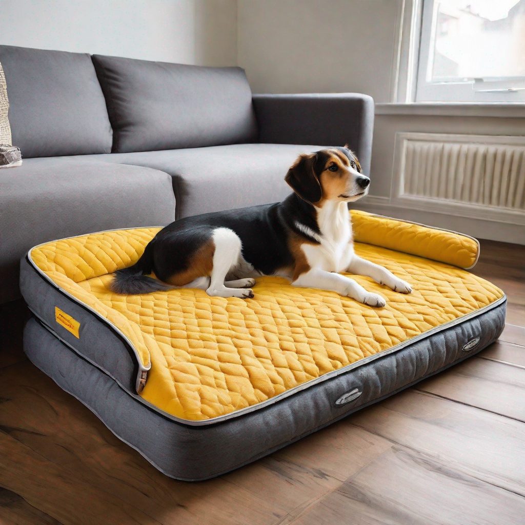 Chien reposant sur tapis